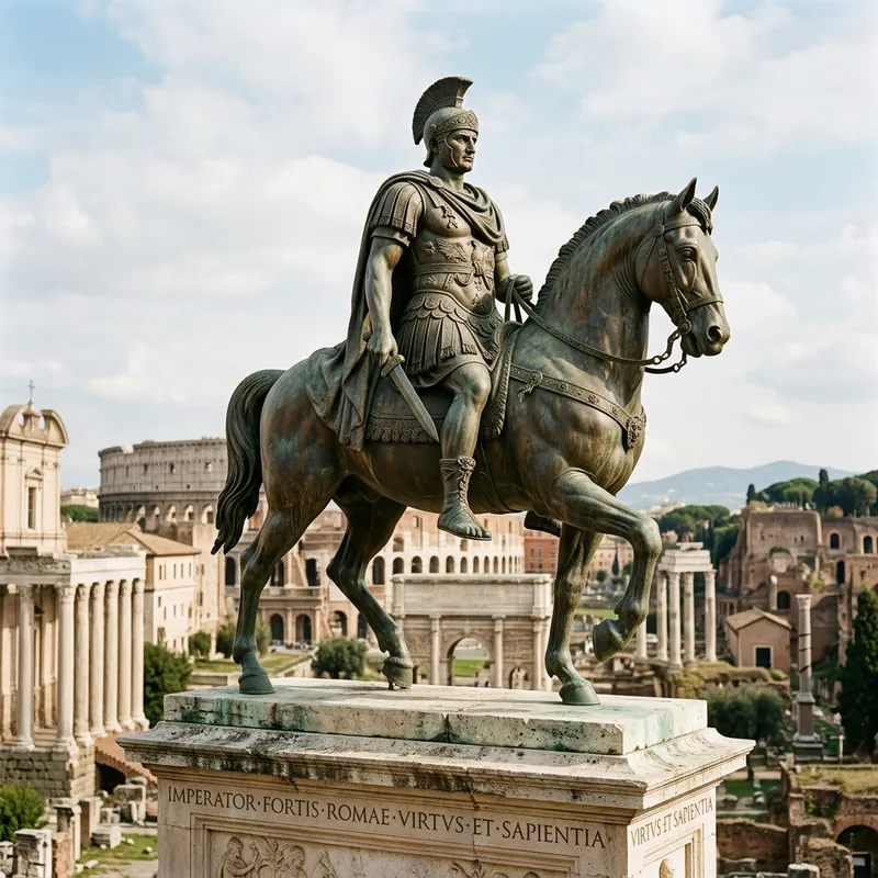 Courageous Bronze Statue of Marcus Aurelius