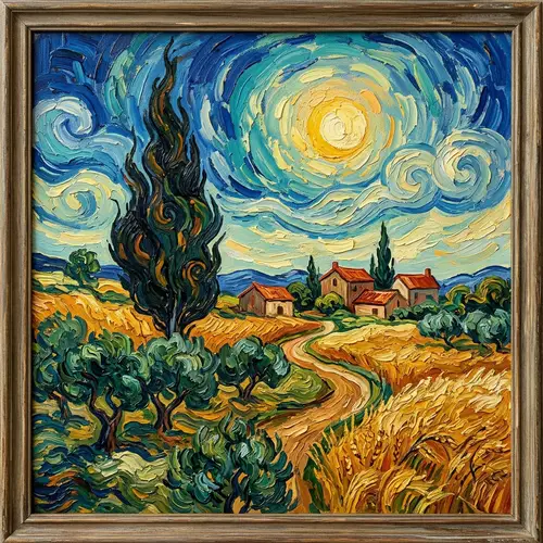 Van Gogh-Esque Oil Painting - Bold Colors & Brushstrokes