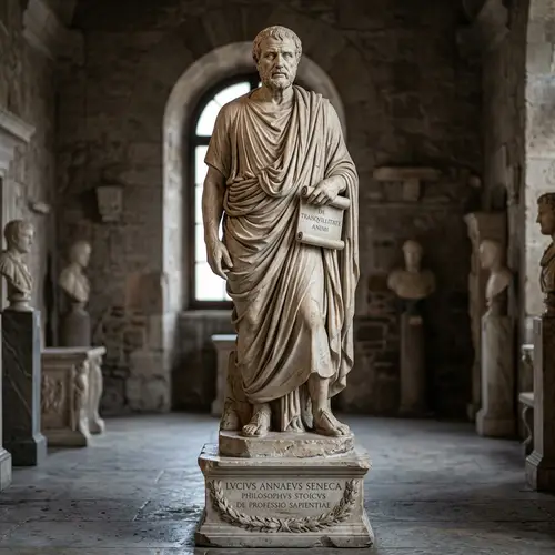 Marble Statue of Philosopher Seneca: Timeless Wisdom Embodied