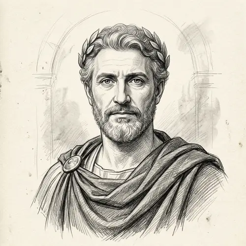 Pencil Sketch of Marcus Aurelius - The Philosopher King