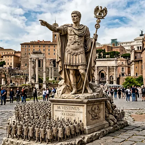 Marcus Aurelius Stone Statue Leading Legion