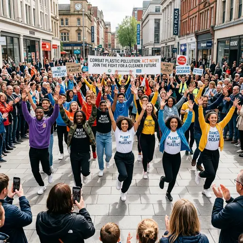 Flash Mob Dancing to Combat Plastic Pollution | City Center Performance