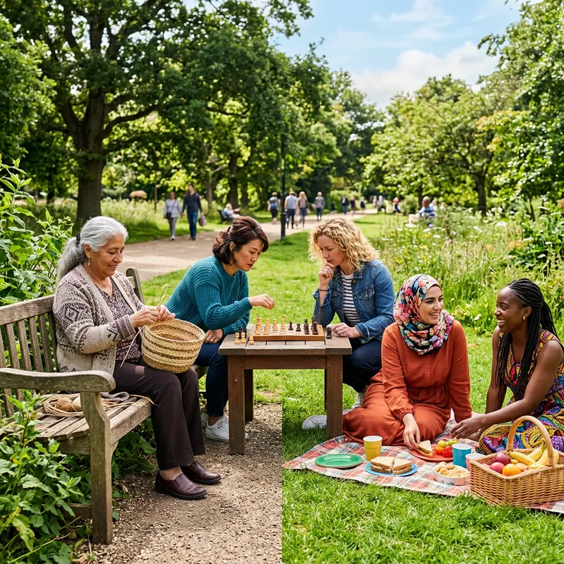 Diverse Women in Park: Cultural Unity and Friendship Diverse Women in Park: Cultural Unity and Friendship