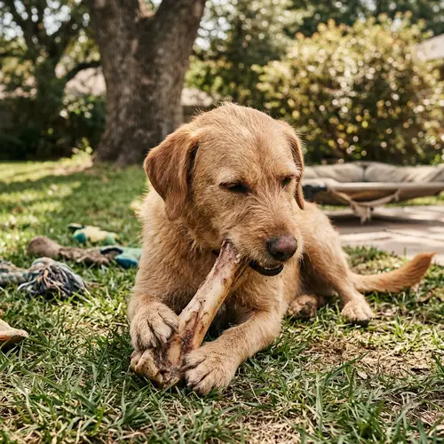 Playful Dog Enjoying a Treat