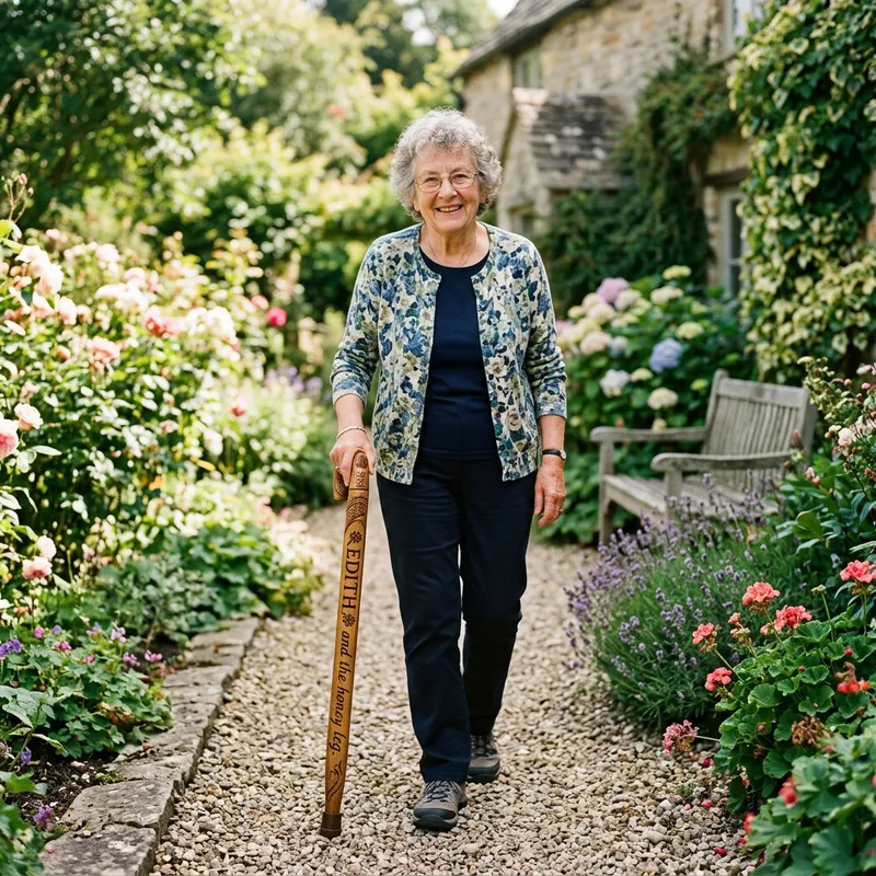 Retired Edith with Cane and Honey Leg Retired Edith with Cane and Honey Leg