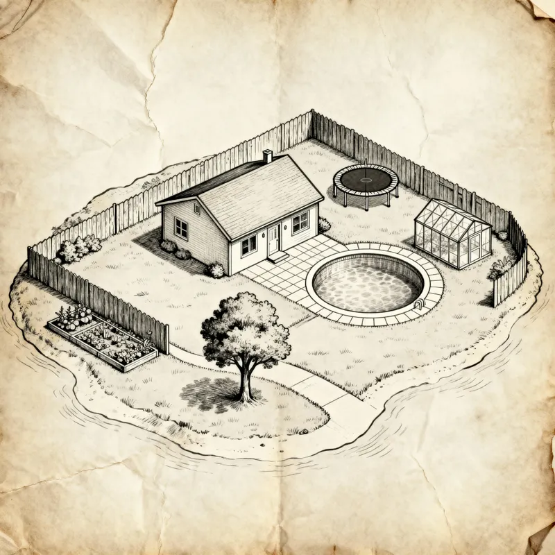 Treasure Map Design Featuring Island Home Treasure Map Design Featuring Island Home