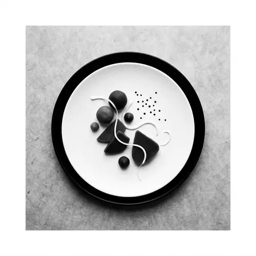 Minimalist Main Dish for Recipe Book | Black & White Art