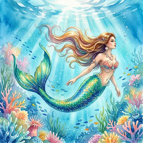 Enchanting Mermaid Watercolor Art