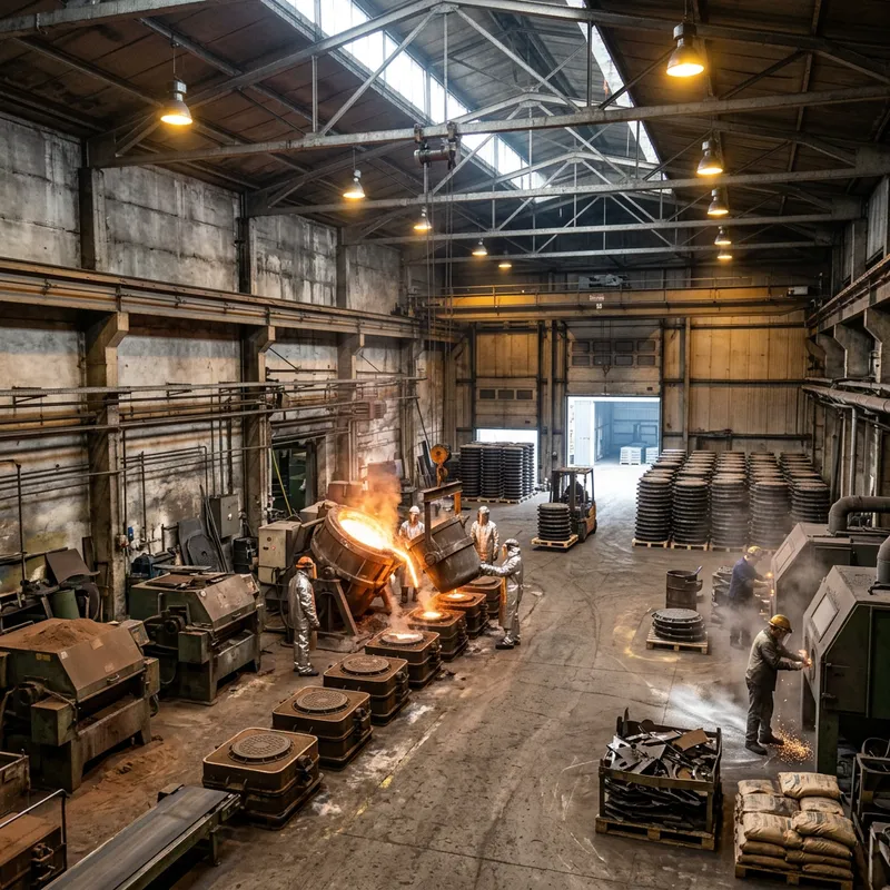 Hangar for Foundry Manhole Covers Production