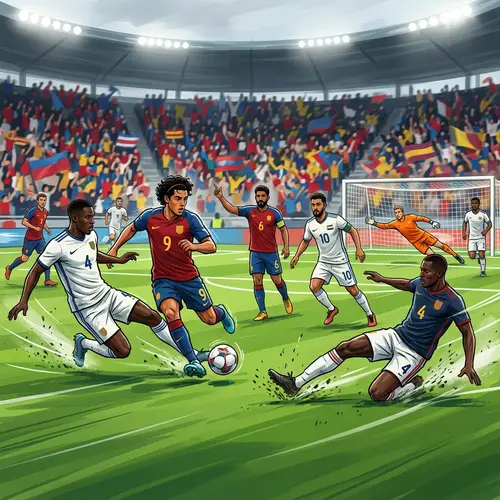 Dynamic Football Match Illustration | 90-Minute Action