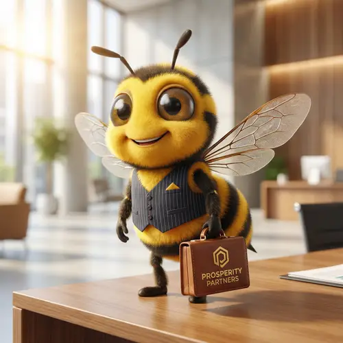 Friendly Bee Mascot for Financial Companies