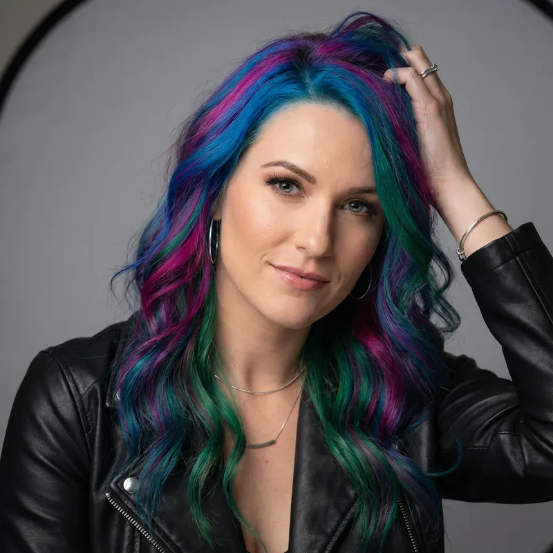 Fashion-Inspired Hair Dye Model | Vibrant Colors & Alluring Pose