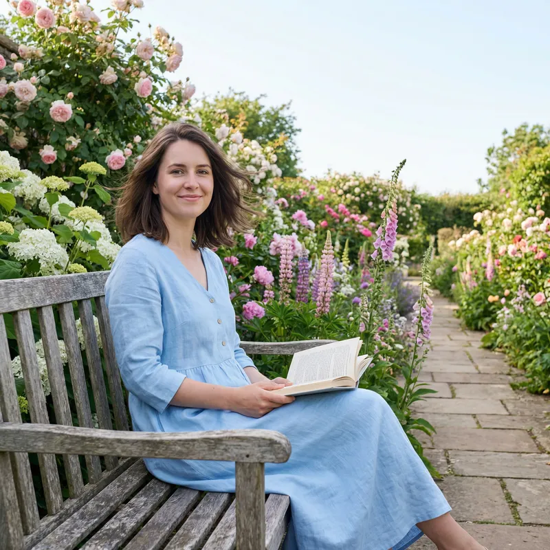 Girl Sketch in Beautiful Garden Girl Sketch in Beautiful Garden