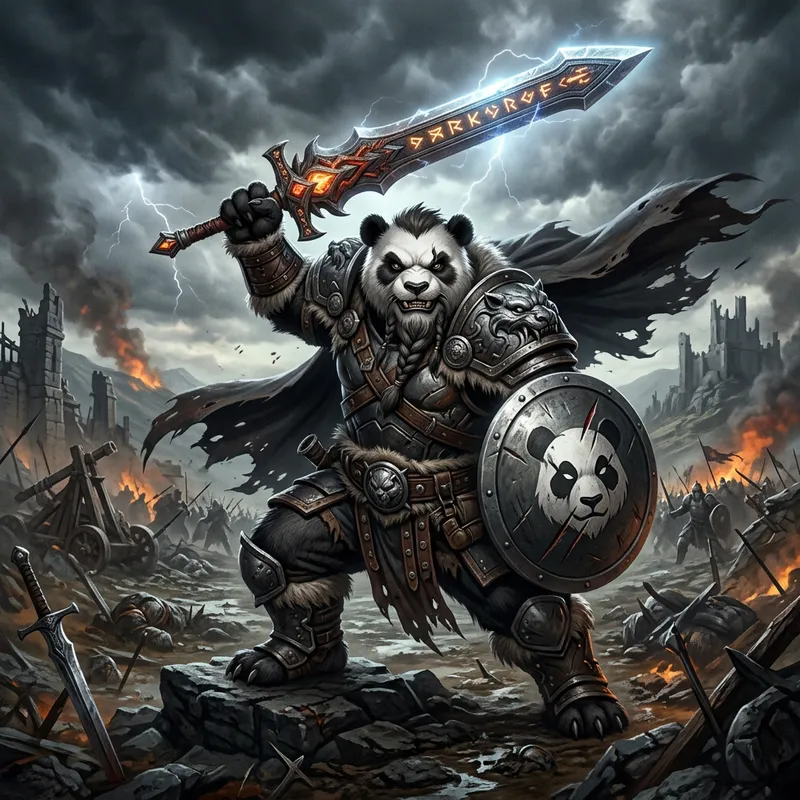 Panda Yasuo Pose | Fantasy Warrior Artwork Panda Yasuo Pose | Fantasy Warrior Artwork