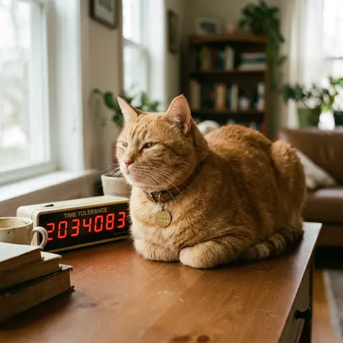 Chubby Orange Cat with Collar - Hora Loca