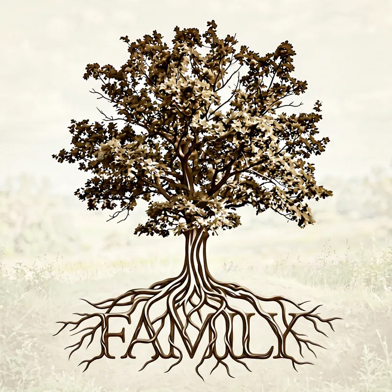 Family Unity Symbolized by Tree Roots