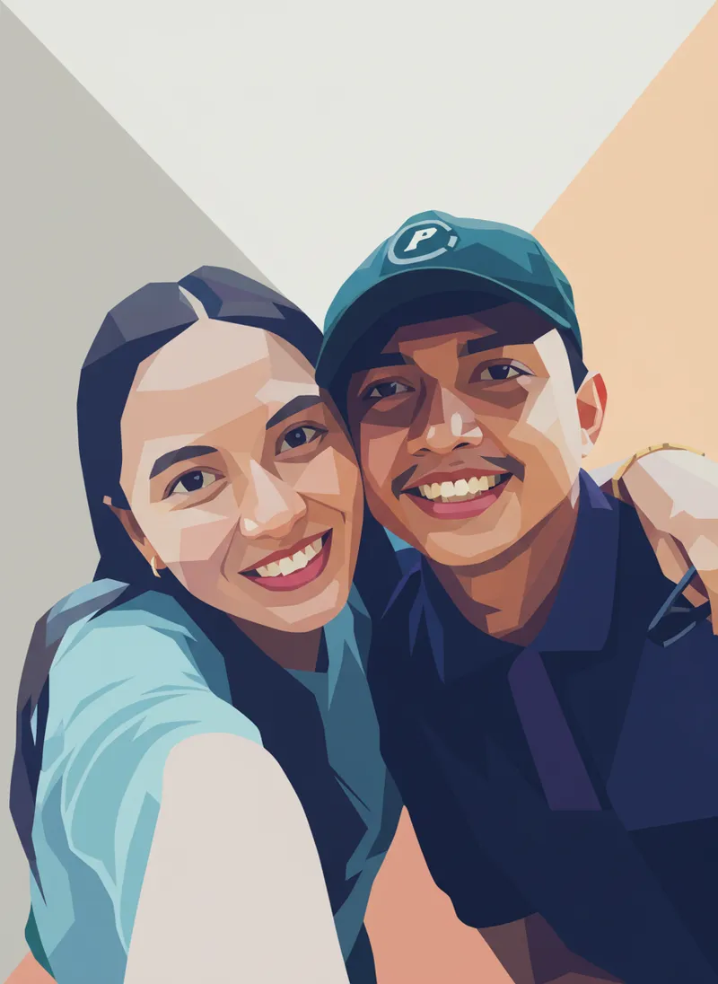 Modern Geometric Low-Poly Portraits