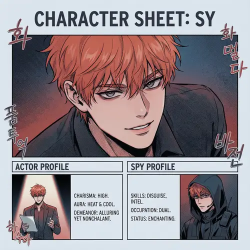 Sy: Korean Manhwa Character Sheet - Actor & Spy | Age 20