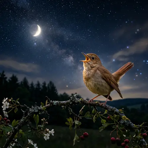 Joyful Nightingale Under the Sky
