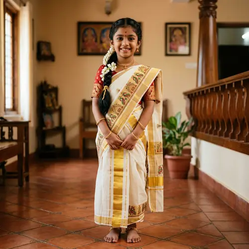 Traditional Malayali Saree: Cultural Attire with Vibrant Colors