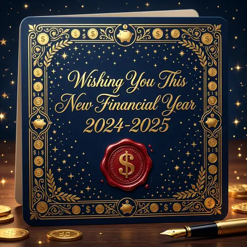 New Financial Year 2024-2025 Greetings | Celebratory Card Illustration