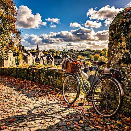 Charming Bicycle by a Cobblestone Path