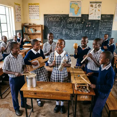 African School Kids Playing DIY Musical Instruments