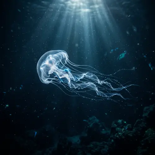 Translucent Marine Creature: A Majestic Ghostly Form