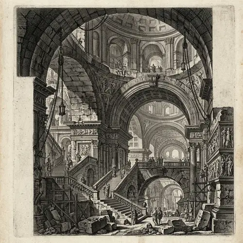 Giovanni Battista Piranesi Style Art: Neoclassical Archways & Details