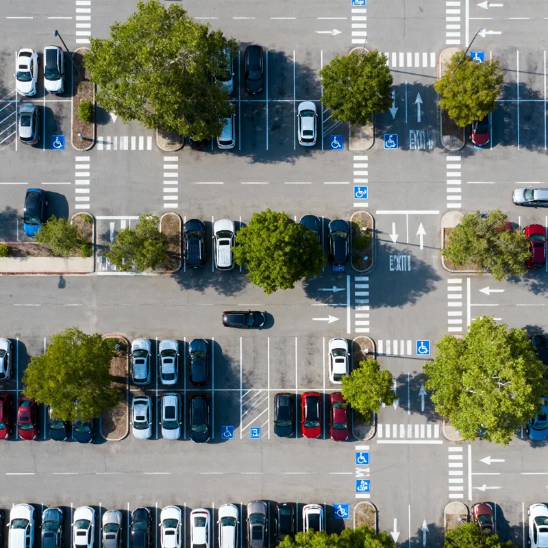 Intricate Urban Parking Lot Design Overview