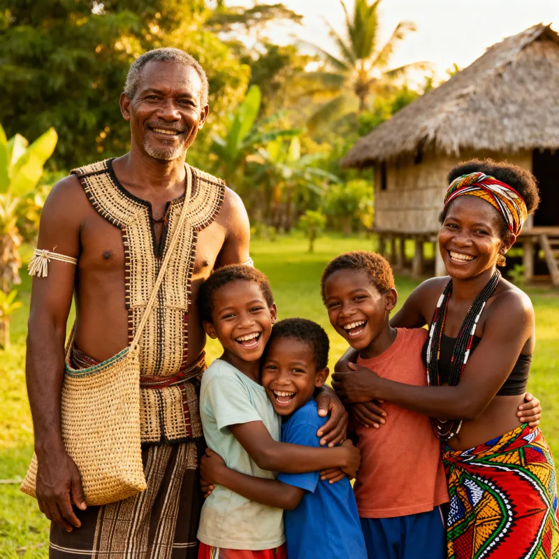 Happy Papua New Guinea Family Moments
