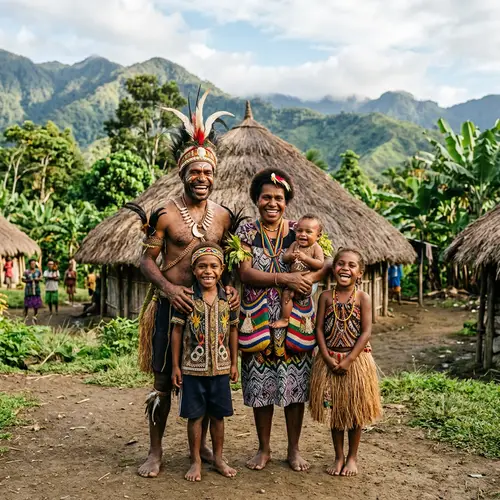 Happy Papua New Guinea Family Moments