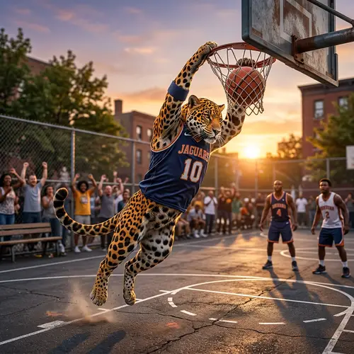 Jaguar Playing Basketball: Fun Animal Sports