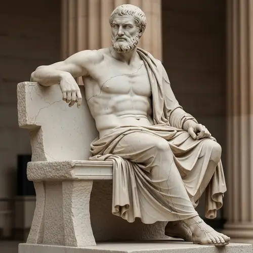 Ancient Man Sculpture: Don’t Care Pose