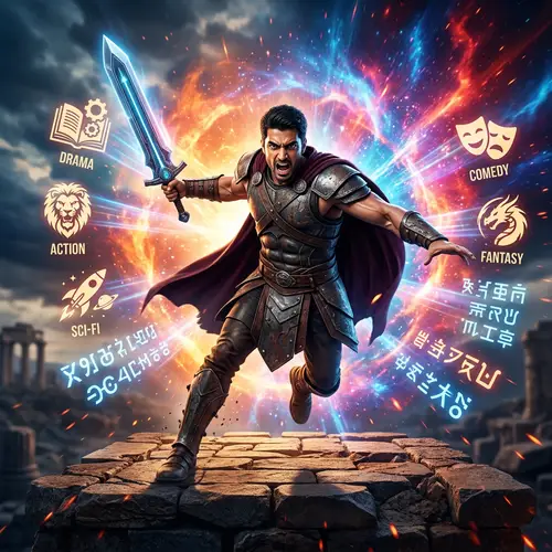 Veera - Heroic Figure in Action-Packed Postures | Generic Film Preview