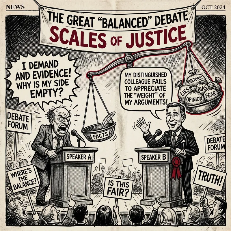 Balanced Debate Cartoon: Justice and Politics