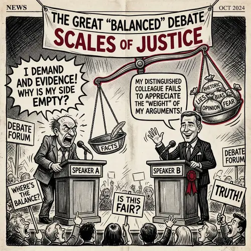 Balanced Debate Cartoon: Justice and Politics