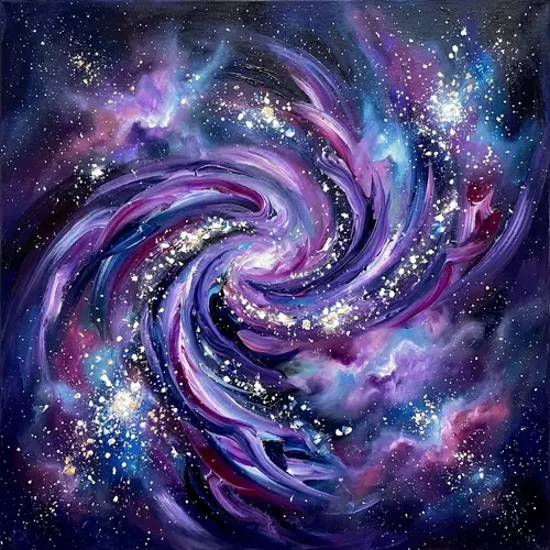 Stunning Galaxy-Themed Abstract Art Piece