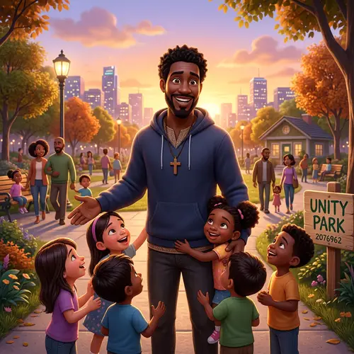 Black Jesus in Pixar Style Art