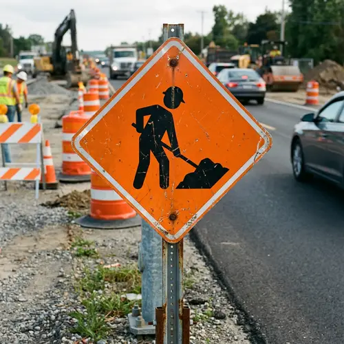 Construction Work Sign | Road Work Safety Sign