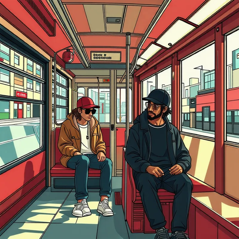 Lofi Hip Hop Tram Ride Comic Style