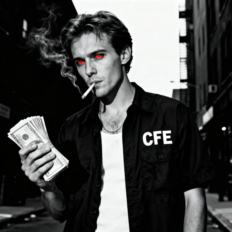 White Gangster with Cash and CFE Shirt