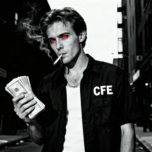 White Gangster with Cash and CFE Shirt