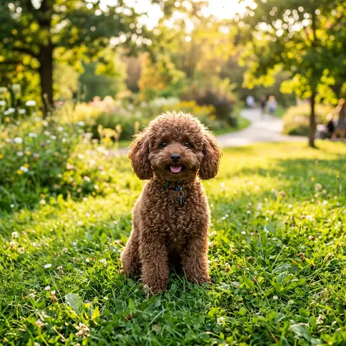 Adorable Teacup Poodle in Grass Park | Cute Tiny Dog