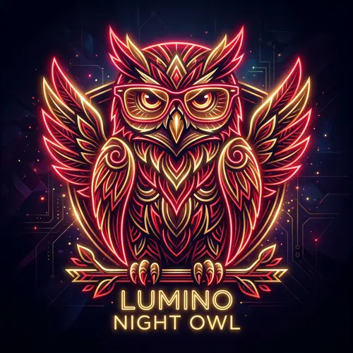 Sleek Owl Artwork in Red & Gold | Graphic Design Inspired