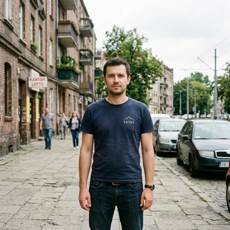 Slavic Man in Casual T-Shirt: Everyday Appearance