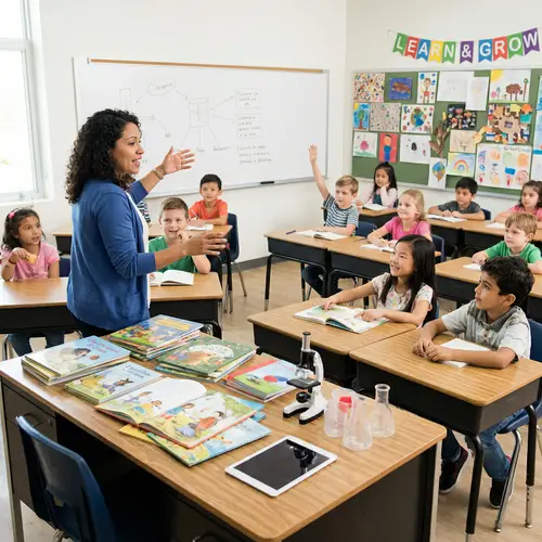 Diverse Classroom Scene: Engaging Instruction & Learning Atmosphere