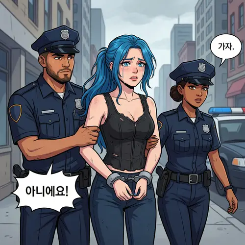 Manhwa Scene: Distressed Woman Arrested