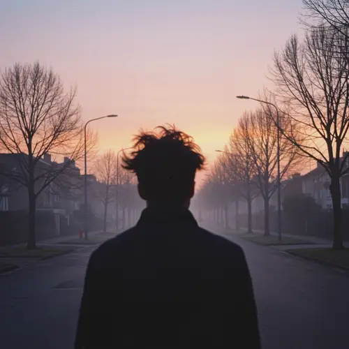 Morning Sky and Quiet Street Scene