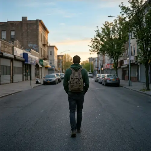 Morning Sky and Quiet Street Scene